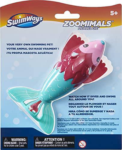 SwimWays Zoomimals Merhedgie, Pool Diving Toys, Sinking Fish-Shaped Swim Toys