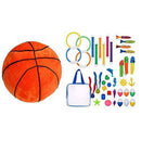 T play Diving Ring Variety Dive Stick Colorful Dive Ring Numbered Diving Sticks and Plush Basketball Pillow Fluffy Stuffed Basketball Plush Toy Bundle for Kid Girl Boy