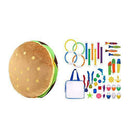 T play Diving Ring Variety Dive Stick Colorful Dive Ring Numbered Diving Sticks Durable Pool Dive Toy and Cheeseburger Pillow Fluffy Stuffed Hamburger Pillow Toy Bundle for Kid Girl Boy