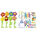 T play Diving Ring Variety Dive Stick Colorful Dive Ring Numbered Diving Sticks Durable Pool Dive Toy and Plush Flower Bendable Stems Colorful Stuffed Flowers Plush Toy Bundle for Kid Girl Boy