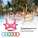 Tablecloth Pool Ring Toss Games, Flamingo Inflatable Pool Toys, Floating Flamingo Crossed Ring Toss Games with 6 Pcs Rings, for Friends and Family Summer Outdoor Indoor Playing Favors