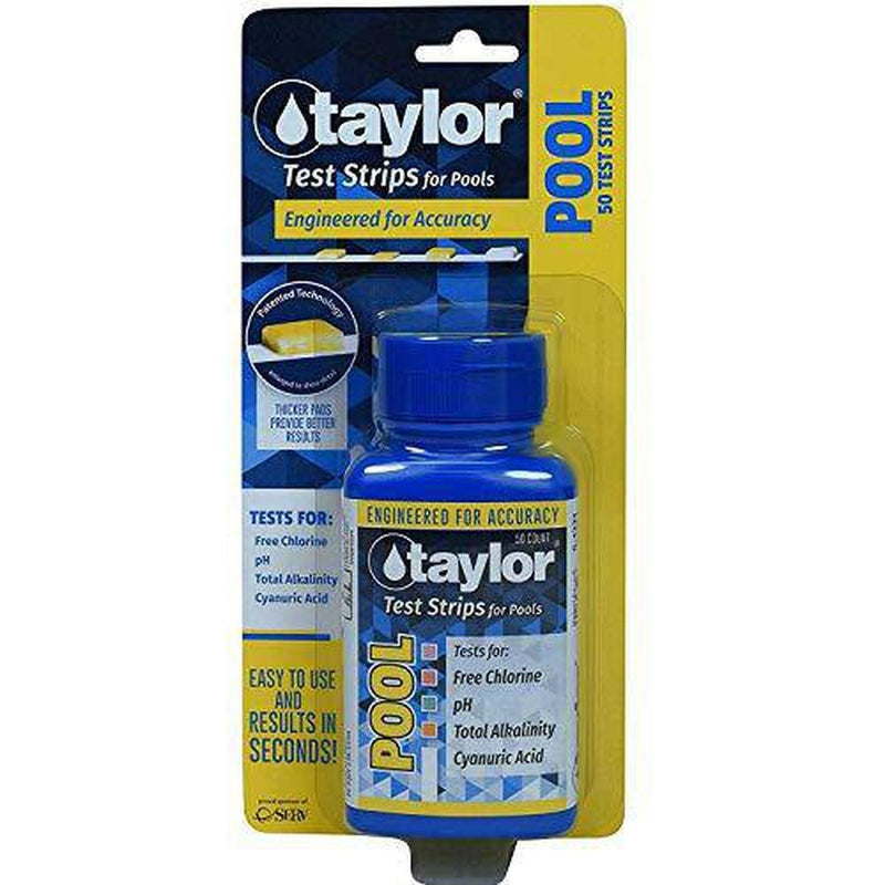 Taylor S-1331 50 Chlorine, pH, Alkalinity, Cyanuric Acid Pool Testing Strips