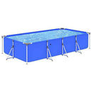 Tidyard Swimming Pool with Steel Frame and Reinforced Walls Outdoor Above Ground Rectangular Pool Blue for Backyard, Garden 155.1 x 81.5 x 31.5 Inches (L x W x H)