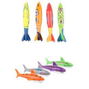 Tongina 8Pcs Plastic Digital Diving Sticks Shark Torpedo Kids Underwater Toy Set