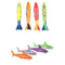 Tongina 8Pcs Plastic Digital Diving Sticks Shark Torpedo Kids Underwater Toy Set