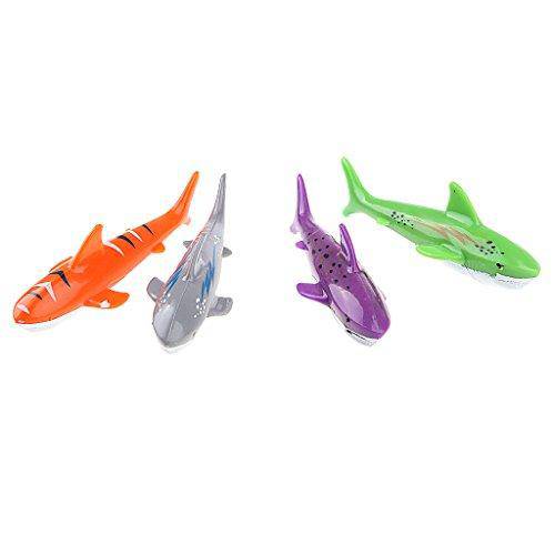 Tongina 8Pcs Plastic Digital Diving Sticks Shark Torpedo Kids Underwater Toy Set