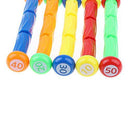 Tongina Pack of 19 Colorful Plastic Diving Rings Sticks Kids Underwater Game Toy Set