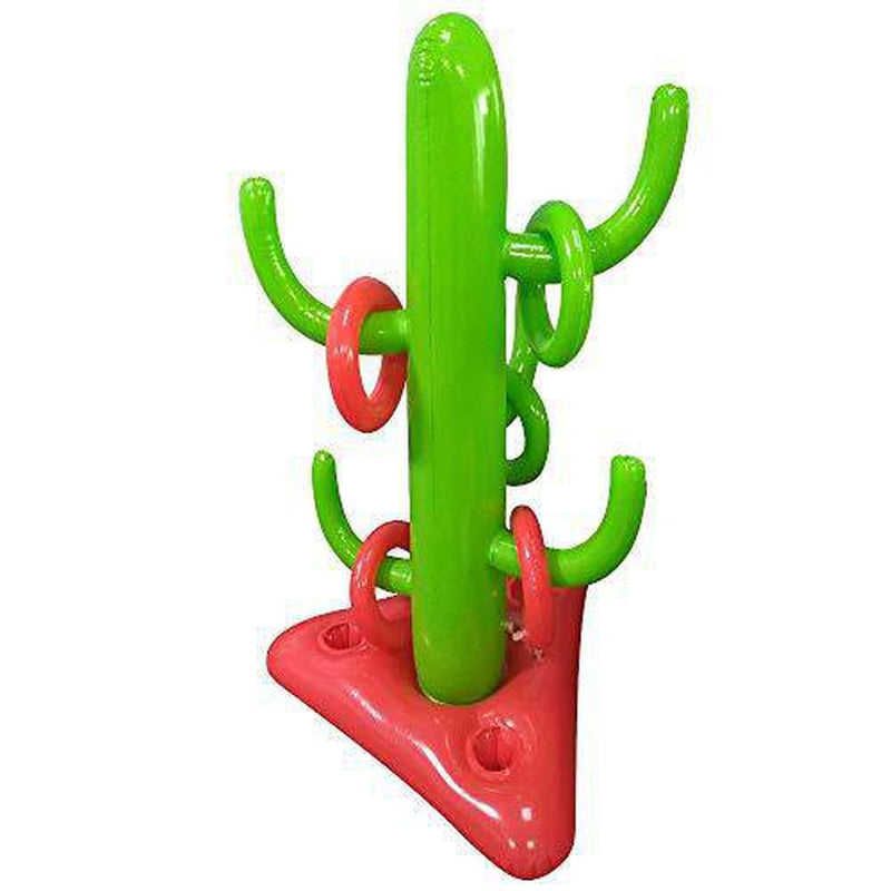 Topwon 6 Piece Inflatable Cactus Ring Toss Game Set Floating Swimming Ring Toss