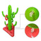 Topwon 6 Piece Inflatable Cactus Ring Toss Game Set Floating Swimming Ring Toss