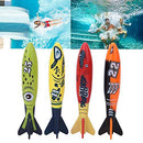 Torpedo Rocket Toy Underwater Throwing Toys for Kids Diving Games Summer Pool for Under The Sea Party (4pcs)