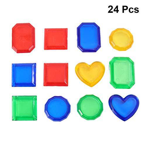 TOYANDONA 24pcs Sinking Dive Gem Pool Toy Underwater Swimming Toy Plastic Gem Dive Toys for Summer Fun Pool Play