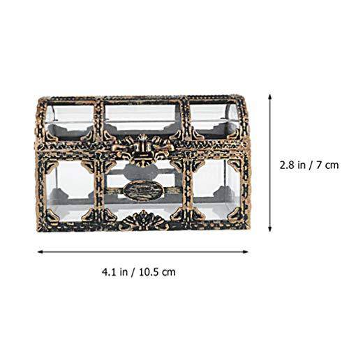 TOYANDONA 3 Pcs Pirate Treasure Box Plastic Treasure Chest Crystal Gem Jewelry Box Metal Box for Kids