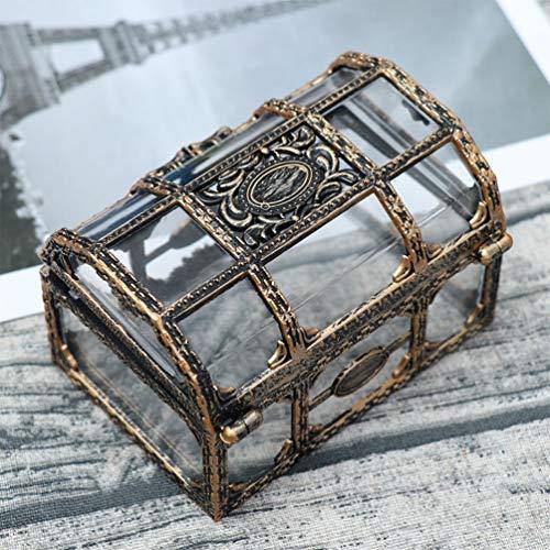 TOYANDONA 3 Pcs Pirate Treasure Box Plastic Treasure Chest Crystal Gem Jewelry Box Metal Box for Kids