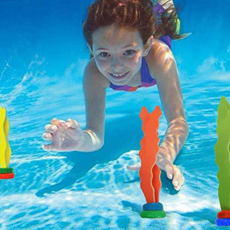 TOYANDONA 6pcs Aquatic Dive Balls Pool Diving Toys Plastic Seaweed Toy Summer Beach Party Favor Supplies Sports Gifts (Random Color)