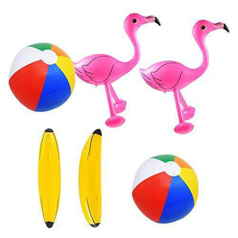 TOYANDONA 6pcs Beach Ball Inflatable Cooler Flamingo Inflatable Blow Up Flamingo Swimming Toys Beach Toy Water Toys for Kids Baby