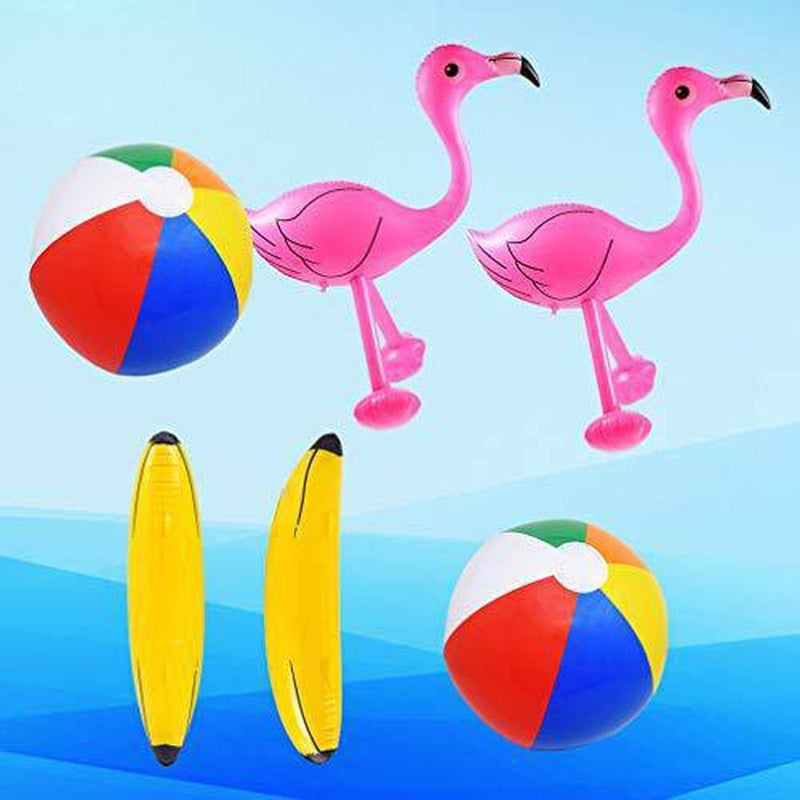 TOYANDONA 6pcs Beach Ball Inflatable Cooler Flamingo Inflatable Blow Up Flamingo Swimming Toys Beach Toy Water Toys for Kids Baby