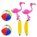 TOYANDONA 6pcs Inflatable Pool Toys Summer Water Toy Pool Party Favors Include Flamingos Banana Shape Toys Rainbow Beach Balls for Kids Children