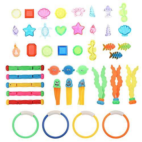 TOYANDONA Underwater Swim Pool Diving Toys Summer Swimming Dive Toy Sets Water Rings Sticks Octopus Fish Balls Sinking Toy for Kids Gift
