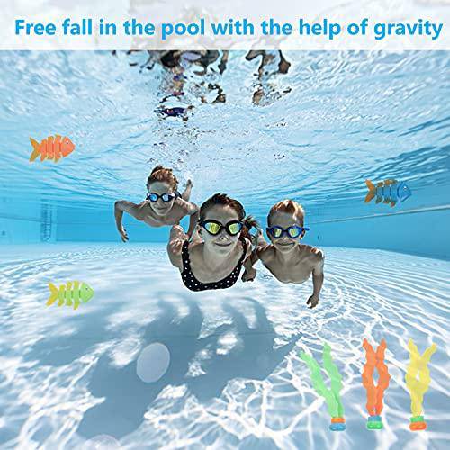 TOYANDONA Underwater Swim Pool Diving Toys Summer Swimming Dive Toy Sets Water Rings Sticks Octopus Fish Balls Sinking Toy for Kids Gift