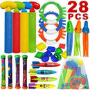 ToyerBee Diving Toys, Pool Swimming Toys with Water Gun, 28 PCS Underwater Toys with a Storage Bag for Kids &Teens & Adults & Girls & Boys &Children Outdoor Gift Pool Toys in Summer&Pool Party