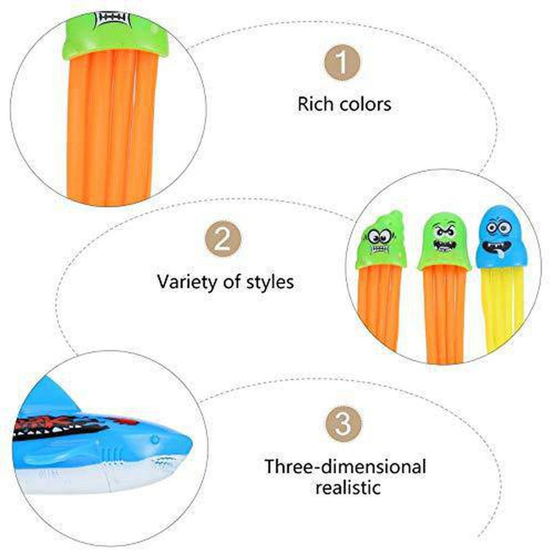 Toyvian 13pcs Diving Pool Toy Set Summer Fun Underwater Sinking Swimming Pool Toy for Kids Childrens Pool Play