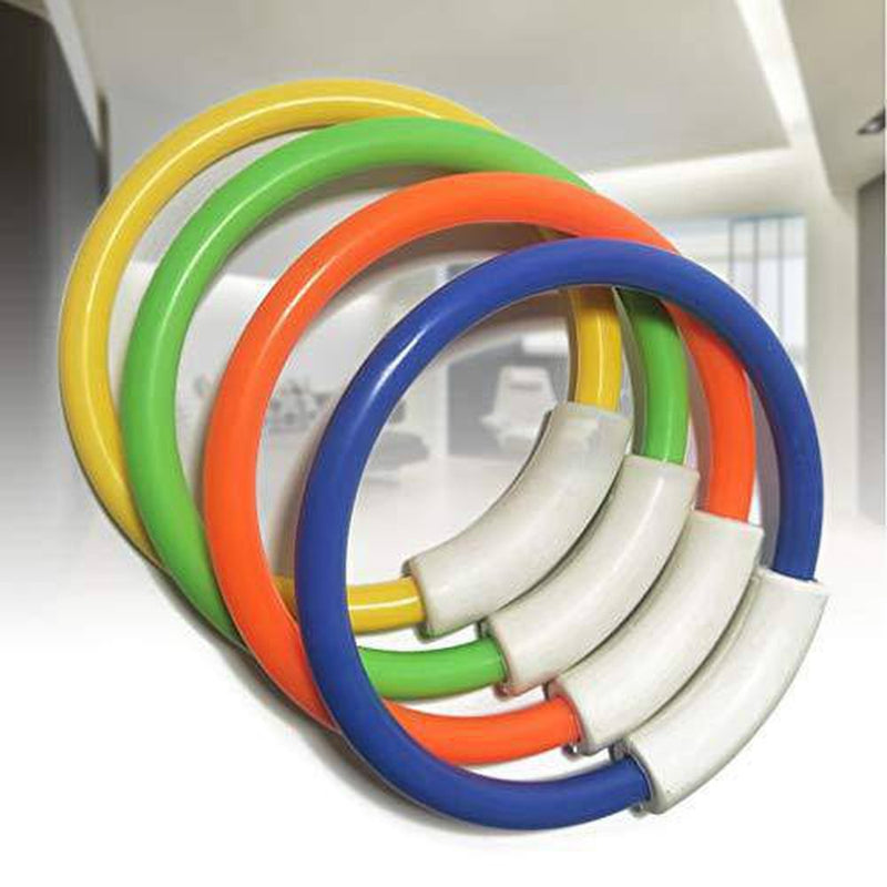 Toyvian 4 Pcs Swimming Dive Rings Plastic Pool Diving Rings Underwater Swimming Toy Rings Swim Toss Ring Bath Toy for Children Kids Learning to Swim Orange Green Yellow Blue