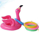 Toyvian 6pcs Flamingo Inflatable Ring Toss Game Pool Party Toys Luau Decorations Kids Supplies (Inflatable Flamingo , 4 Rings , 1 Inflator)