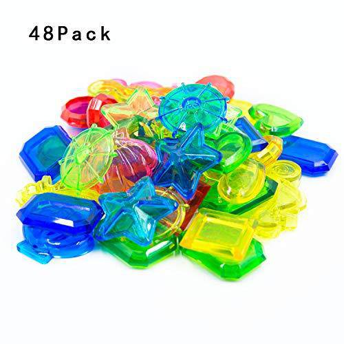 Trounistro 48 Pieces Sinking Dive Gem Pool Toy Swimming/Diving Acrylic Gemstones for Pool Party Favors