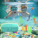 Tuptoel Pool Toys, 55Pcs Summer Diving Toys - Gems, Octopus, Diving Ball, Pool Treasure Chest Set - Underwater Games Swimming Pool Toys for Kids/Teens/Adults 6 7 8 9+ (Blue)