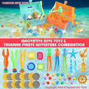 Tuptoel Pool Toys, 55Pcs Summer Diving Toys - Gems, Octopus, Diving Ball, Pool Treasure Chest Set - Underwater Games Swimming Pool Toys for Kids/Teens/Adults 6 7 8 9+ (Blue)