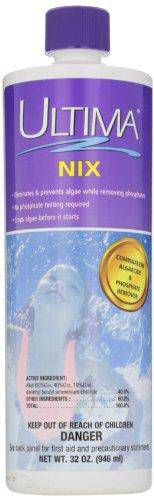 Ultima 26280 Nix Algaecide and Phosphate Remover for Swimming Pool, 1 qt.