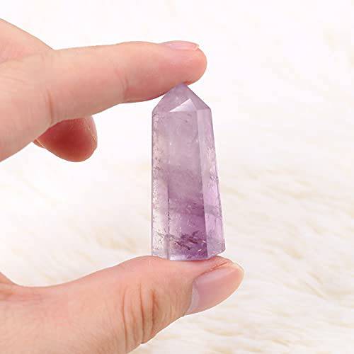 ummboom Natural Fluorite Quartz Crystal Stone, Healing Amethyst Hexagonal Wand Point, Eliminate The Negative Energy Accumulation in The Body and Remove The Bad Luck