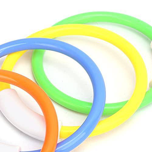 Underwater Diving Rings, Diving and Retrieving Training Dive Rings 4pcs for Picked Up Easily for Encourages Children To Swim