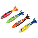 Underwater Diving Torpedo Bandits, Swimming Pool Toy Fun Water Games Training Gift Set for Boys and Girls 4pc Underwater Plastic Throwing Diving Torpedo Toys for Swimming Trainning (mul-4pc)