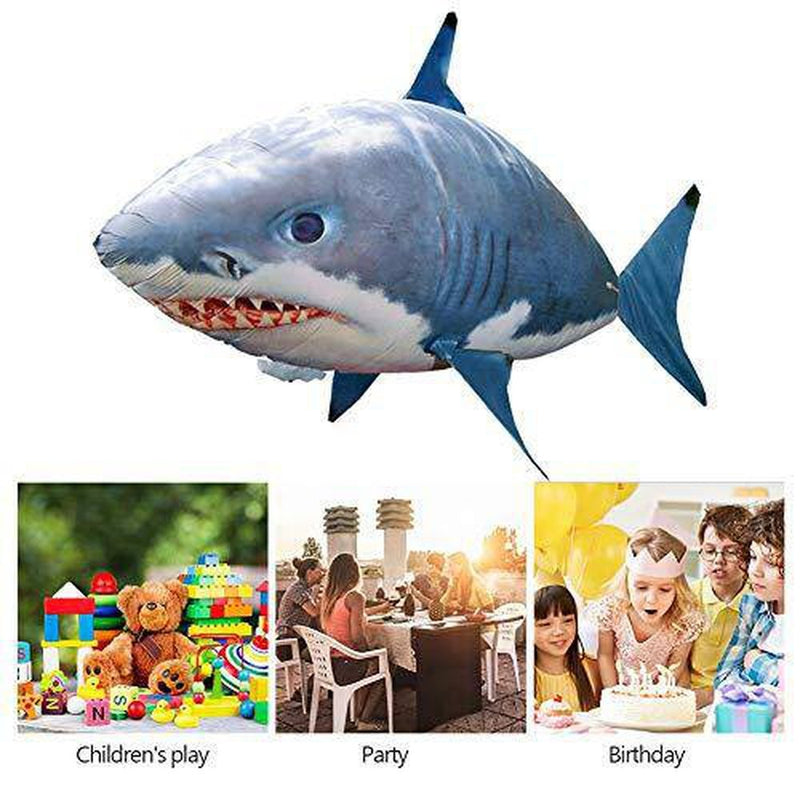 Underwater Motor Thruster Remote Control Flying Shark Swimming Pool Bathroom Pool Friends Family Boys Girls(Blue Shark)