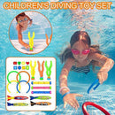 Underwater Swim Pool Diving Toy,Diving Pool Toys for Kids 3-10,Summer Water Toys SetsIncluded Pool Torpedo Diving Rings Sticks Shark Toy Storage Bag Perfect Swimming Pool Games for Kids(22 PCS)