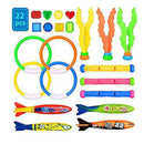 Underwater Swimming Diving Pool Toy Rings Diving Sticks and with Under Water Treasures Gift Set Bundle for Kids Teens and Adults