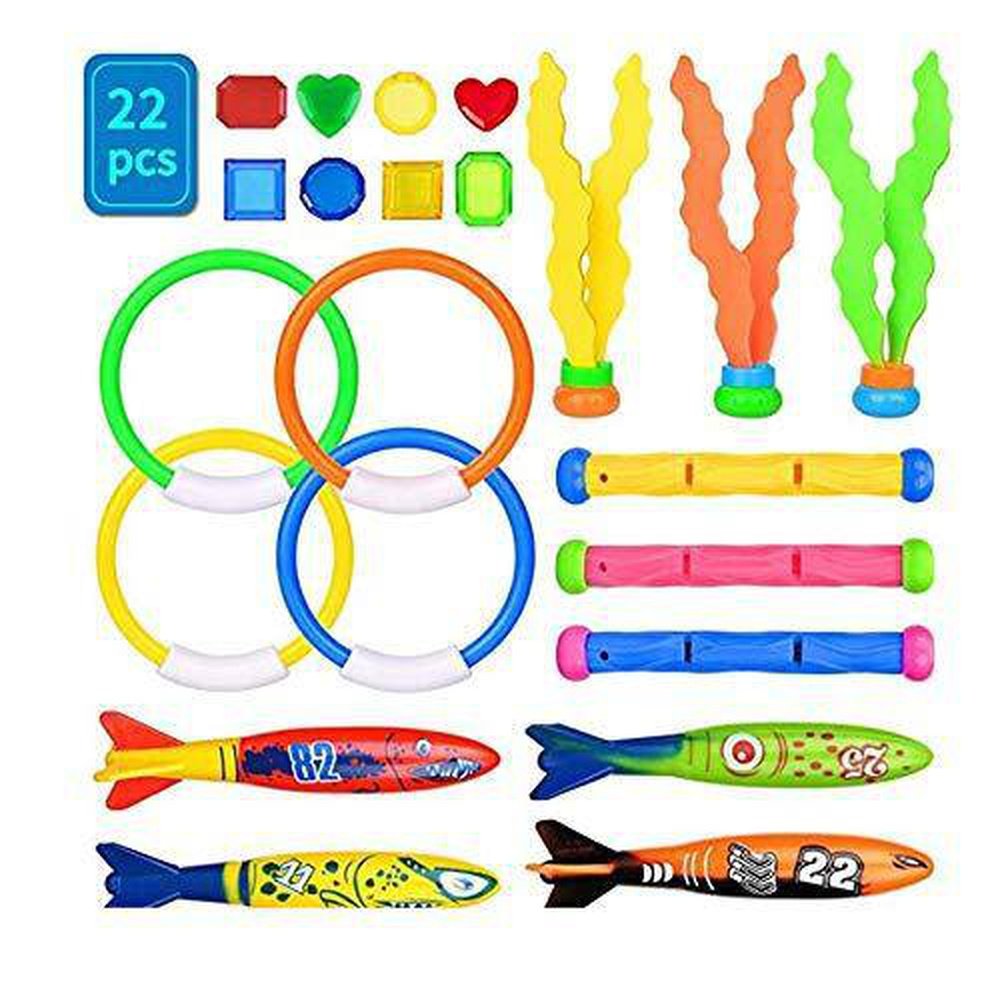 Underwater Swimming Diving Pool Toy Rings Diving Sticks and with Under