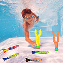 Underwater Swimming Toys 22Pack, Dive Toys with Storage Bag, Scu Ba Diving Water Rings Seaweed Torpedo Bandits and Balls for Children (AS Shown)