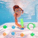 Underwater Swimming Toys Set 15Pack, Dive Toys with Storage Bag, Scu Ba Diving Water Rings Seaweed Torpedo Bandits and Balls, Fun Water Games for Children (AS Shown)