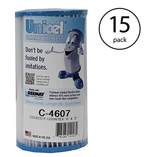 Unicel C-4607 Krystal Klear Replacement Filter for Intex A or C Cartridge (15 Pack)