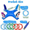 Uniqhia Inflatable Pool Ring Toss Games Toys, Floating Shark Flamingo Swimming Pool Ring with 6Pcs Rings, Swimming Pool Games for Kids Adults Summer Pool Party -US Patented