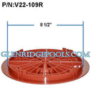 Val-Pak U3 Skimmer Lid Red - V22-109R (9 7/8 inches)