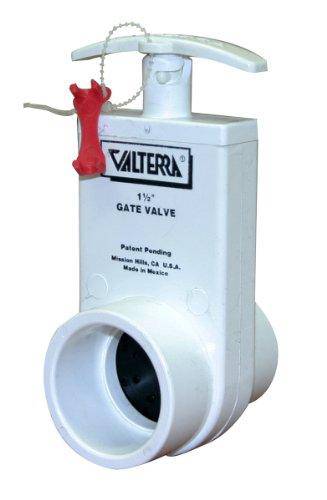 Valterra 2101X PVC Gate Valve, White, 1-1/2" Inner Diameter, 1.9" Outer Diameter Unibody Valve, Slip w/ Gate Keeper