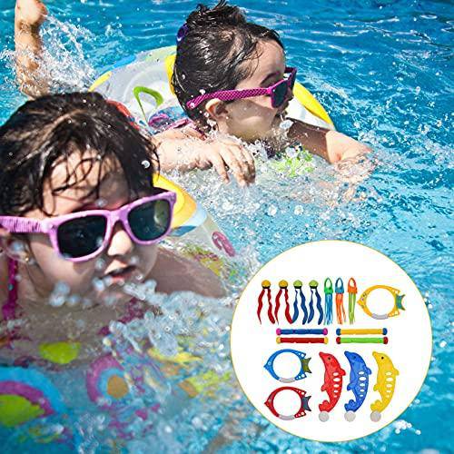 VOSAREA 17pcs Pool Diving Toys Swimming Diving Toys Underwater Sinking Swimming Pool Toy