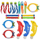 VOSAREA 17pcs Pool Diving Toys Swimming Diving Toys Underwater Sinking Swimming Pool Toy