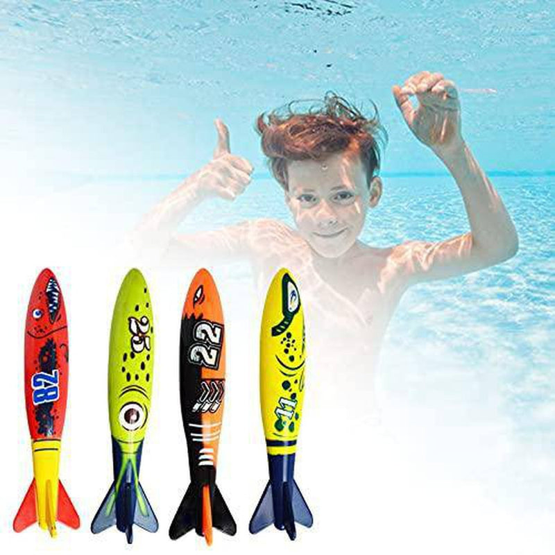 vwlvrsco Pool Diving Toys, 22Pcs/Set Diving Toys Portable Wear-Resistant ABS Fish Ring Torpedos Swimming Toys Set for Beach 22Pcs/Set