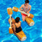 Water Floating Bed, Inflatable Water Hammock, One Wood-Stick Sticks for Playing in Water, PVC Single Floating Row 138x28cm