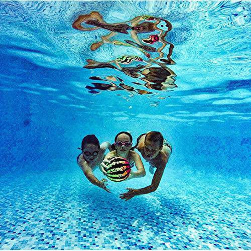 Watermelon Ball JR Underwater Pool Toy | Pool Ball for Under Water Passing, Dribbling, Diving and Pool Games for Teens, Kids, or Adults | 6.5in. Ball Fills with Water