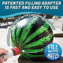 Watermelon Swimming Pool Ball, 9 Inch Pool Ball Fills with Water with Water Injector for Underwater Passing Dribbling Diving Water Pool Games for Teens Adults (Watermelon + Rainbow)